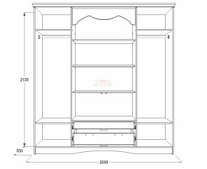 Шкаф 2000 мм для одежды и белья Ольга-10 МДФ в Нягани - nyagan.mebel-e96.ru