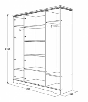 Шкаф 1800 мм для одежды и белья Ольга-12 ЛДСП в Нягани - nyagan.mebel-e96.ru