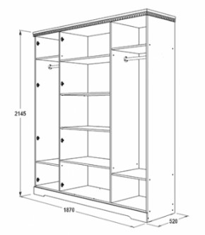 Шкаф 1800 мм для одежды и белья Ольга-12 МДФ в Нягани - nyagan.mebel-e96.ru