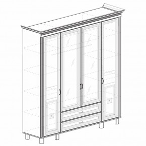 Шкаф для одежды 4-дверный с зеркалом Марлен 493 (Яна) в Нягани - nyagan.mebel-e96.ru