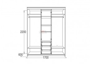 Шкаф для платья и белья Мираж 4 (1700) в Нягани - nyagan.mebel-e96.ru