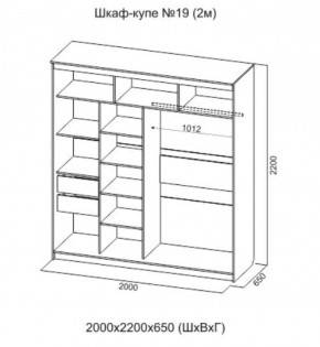 Шкаф-купе №19 Инфинити 2000 мм Ясень анкор светлый (СВ) в Нягани - nyagan.mebel-e96.ru