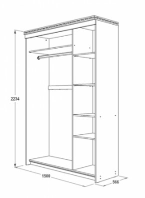 Шкаф-купе 1500 мм 3-х дверный Ольга-13 в Нягани - nyagan.mebel-e96.ru