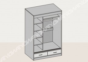 Шкаф-купе 1500 мм (арт. 009) венге/дуб белфорт в Нягани - nyagan.mebel-e96.ru