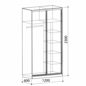 Шкаф-купе Рио 1-600 Бабочки (полки справа) в Нягани - nyagan.mebel-e96.ru