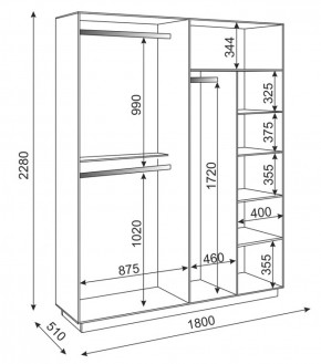 Шкаф 4-х дверный 1800 мм Тиффани М22 (Риннер) в Нягани - nyagan.mebel-e96.ru