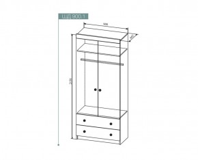 Шкаф Сканди 2х-ств , ШД900.1 (ДСВ) в Нягани - nyagan.mebel-e96.ru