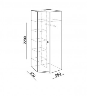 Шкаф угловой Глэдис 850*850 (модуль 21) в Нягани - nyagan.mebel-e96.ru