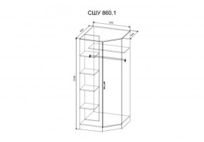 Шкаф угловой Софи  СШУ860.1 (ДСВ) в Нягани - nyagan.mebel-e96.ru