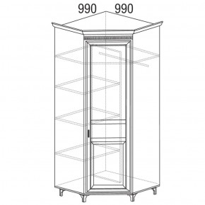 Шкаф угловой (угол 990х990) Марлен 473 (Яна) в Нягани - nyagan.mebel-e96.ru