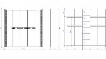 Шкаф 2300 мм 5 дверный Сиде (СБК) в Нягани - nyagan.mebel-e96.ru