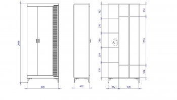 Шкаф 800 мм 2-дверный NEW Сиде Белый (СБК) в Нягани - nyagan.mebel-e96.ru
