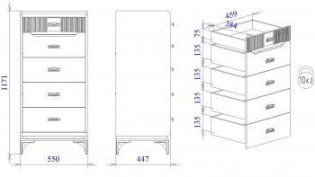 Комод высокий Сиде Белый (СБК) в Нягани - nyagan.mebel-e96.ru