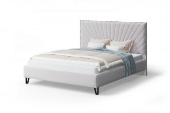 Кровать Сильвия мягкая Moonlight (серо-бежевый), 1600 (МЛК) в Нягани - nyagan.mebel-e96.ru