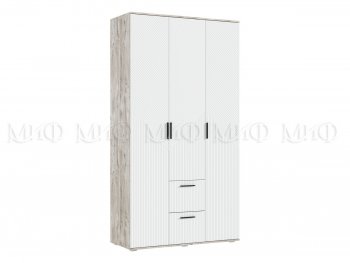 Шкаф 1200 мм Сильвия, дуб юкон/белый (Миф) в Нягани - nyagan.mebel-e96.ru