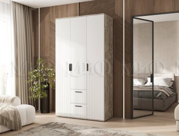 Шкаф 1200 мм Сильвия, дуб юкон/белый (Миф) в Нягани - nyagan.mebel-e96.ru