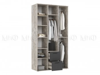 Шкаф 1200 мм Сильвия, дуб юкон/графит (Миф) в Нягани - nyagan.mebel-e96.ru
