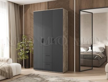Шкаф 1200 мм Сильвия, дуб юкон/графит (Миф) в Нягани - nyagan.mebel-e96.ru