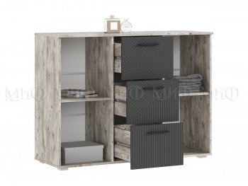 Комод Сильвия, дуб юкон/графит (Миф) в Нягани - nyagan.mebel-e96.ru