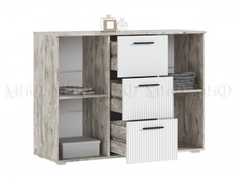 Комод Сильвия, дуб юкон/белый (Миф) в Нягани - nyagan.mebel-e96.ru