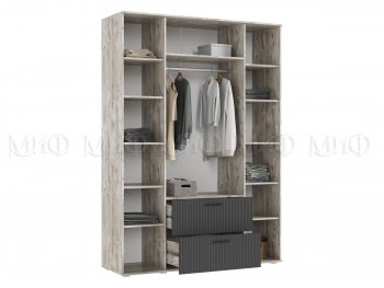 Шкаф 1600 мм Сильвия, дуб юкон/графит (Миф) в Нягани - nyagan.mebel-e96.ru