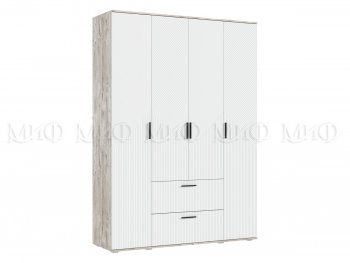 Шкаф 1600 мм Сильвия, дуб юкон/белый (Миф) в Нягани - nyagan.mebel-e96.ru