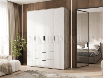 Шкаф 1600 мм Сильвия, дуб юкон/белый (Миф) в Нягани - nyagan.mebel-e96.ru