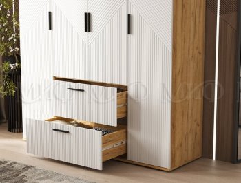 Шкаф 1600 мм Сильвия, крафт/белый (Миф) в Нягани - nyagan.mebel-e96.ru