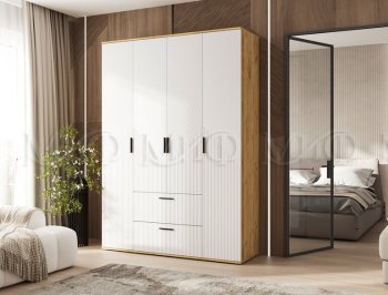 Шкаф 1600 мм Сильвия, крафт/белый (Миф) в Нягани - nyagan.mebel-e96.ru