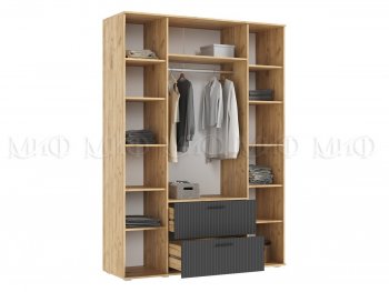Шкаф 1600 мм Сильвия, крафт/графит (Миф) в Нягани - nyagan.mebel-e96.ru