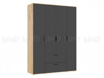 Шкаф 1600 мм Сильвия, крафт/графит (Миф) в Нягани - nyagan.mebel-e96.ru
