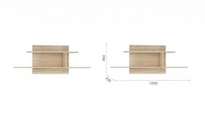 Система Стелс Полка навесная Дуб сонома в Нягани - nyagan.mebel-e96.ru