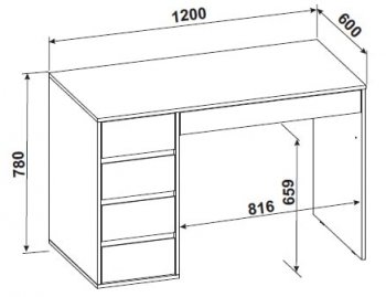 Стол компьютерный №13 (СВ) в Нягани - nyagan.mebel-e96.ru