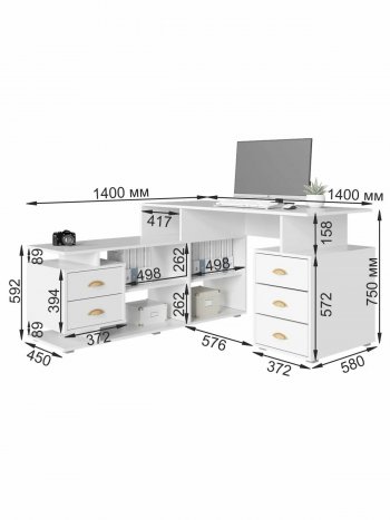 Стол компьютерный СК-8 (ВНК) в Нягани - nyagan.mebel-e96.ru