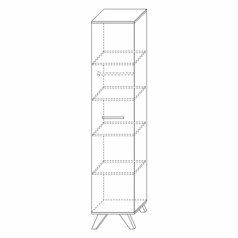 Шкаф-пенал 400 мм Вега Скандинавия, белый гл.(Кураж) в Нягани - nyagan.mebel-e96.ru