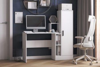 Компьютерный стол СКМ-2 белый (Микон) в Нягани - nyagan.mebel-e96.ru