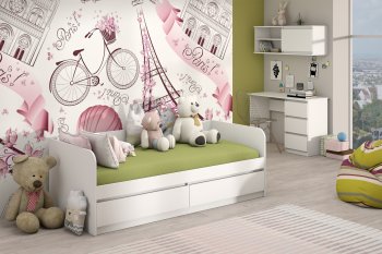 Кровать Соната 900 белый (Зарон) в Нягани - nyagan.mebel-e96.ru