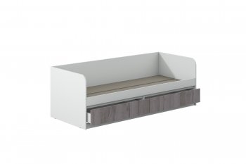 Кровать Соната 900 белый/крафт серый (Зарон) в Нягани - nyagan.mebel-e96.ru