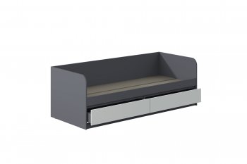 Кровать Соната 900 графит/белый (Зарон) в Нягани - nyagan.mebel-e96.ru