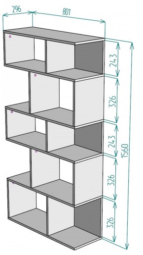 Стеллаж S6 (Белый) в Нягани - nyagan.mebel-e96.ru