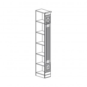 Стеллаж торцевой Лючия 190 дуб оксфорд (Яна) в Нягани - nyagan.mebel-e96.ru