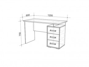 Стол компьютерный Лайт-2 (1200) в Нягани - nyagan.mebel-e96.ru