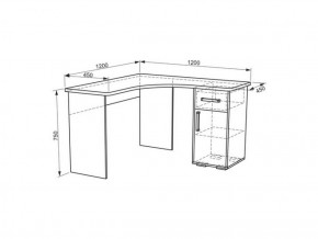 Стол компьютерный угловой Лайт-1 (1200) в Нягани - nyagan.mebel-e96.ru