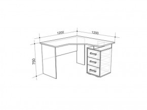 Стол компьютерный угловой Лайт-2 (1200) в Нягани - nyagan.mebel-e96.ru