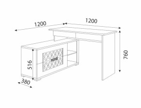 Письменный стол угловой М18 Тиффани (Риннер) в Нягани - nyagan.mebel-e96.ru