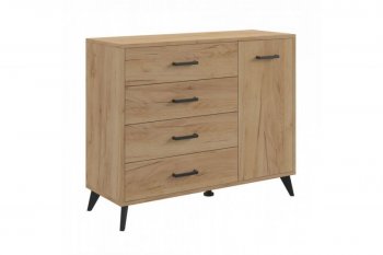 Комод-Тумба (1дв,4ящ) SVETLANA LOFT, дуб золотой (Генезис) в Нягани - nyagan.mebel-e96.ru