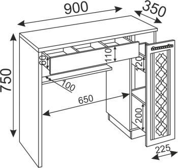 Туалетный стол Тиффани М36 (Риннер) в Нягани - nyagan.mebel-e96.ru