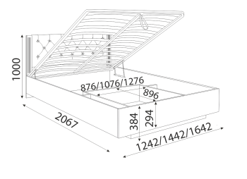 Кровать с ПМ Тиффани парящая (Риннер) в Нягани - nyagan.mebel-e96.ru