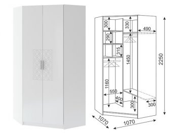 Угловой шкаф Тиффани М34 (Риннер) в Нягани - nyagan.mebel-e96.ru | фото