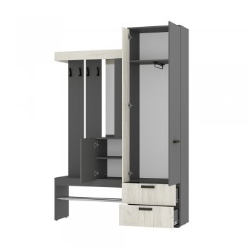 Прихожая Трамп графит/крафт белый (БТС) в Нягани - nyagan.mebel-e96.ru